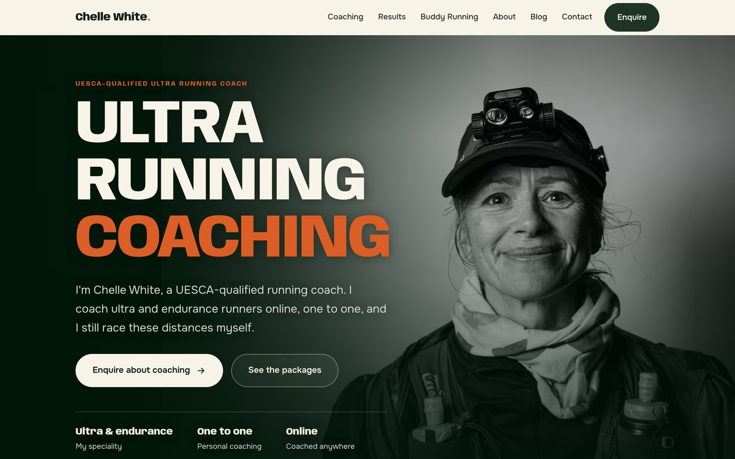 Chelle White ultra running coach website