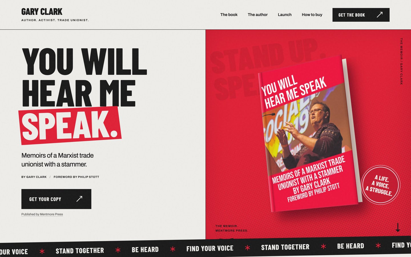 Gary Clark, You Will Hear Me Speak website