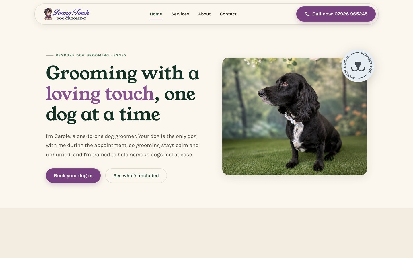 Loving Touch Dog Grooming website